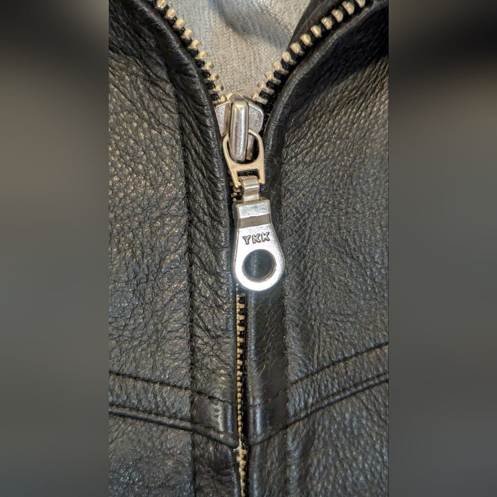 Maxima Wilsons Leather Vintage Womens Jacket Large Black Lined Coat Moto Grunge - Picture 8 of 10